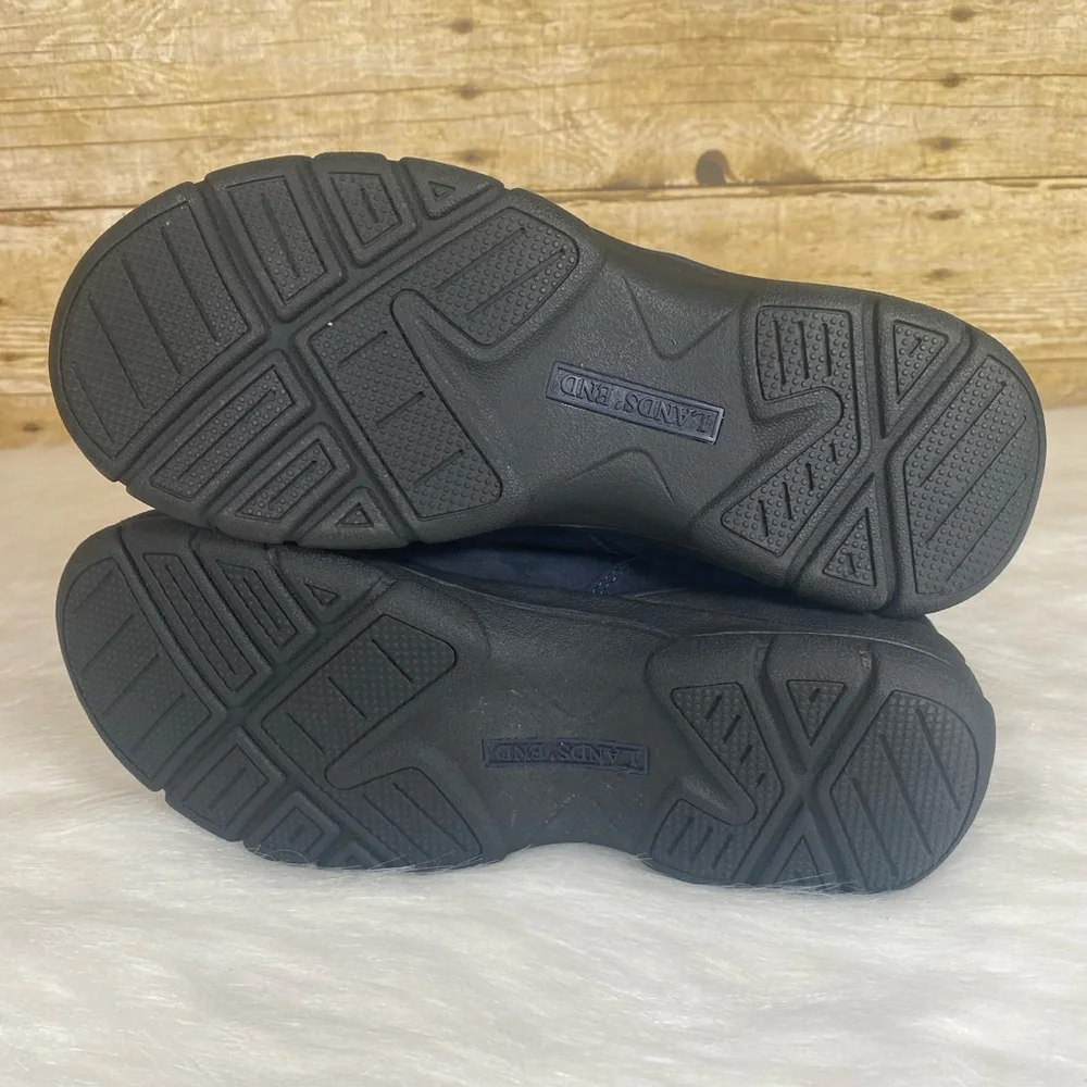 Lands End Womens Size 8D Blue Quilted Suede All Weather Zip Boots